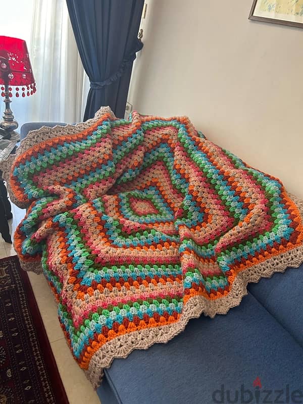 Handmade crochet throw blanket 2