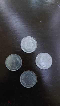 turkish 2 1/2 lira 4 pcs 0