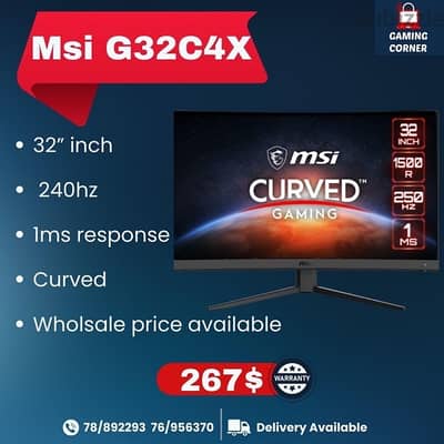 New GamingScreen Msi 32” 240hz