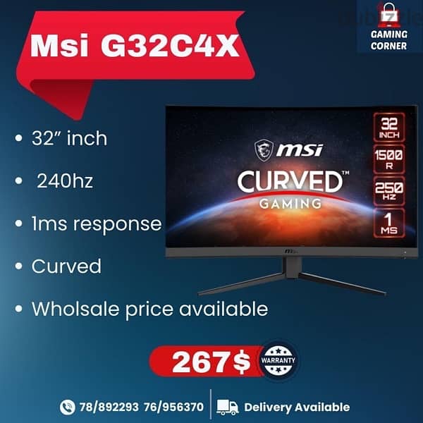 New GamingScreen Msi 32” 240hz 0