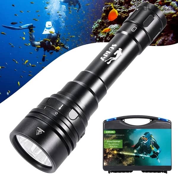 APLOS AP150 Dive Light, 15000 Lumen, Underwater 492ft 1