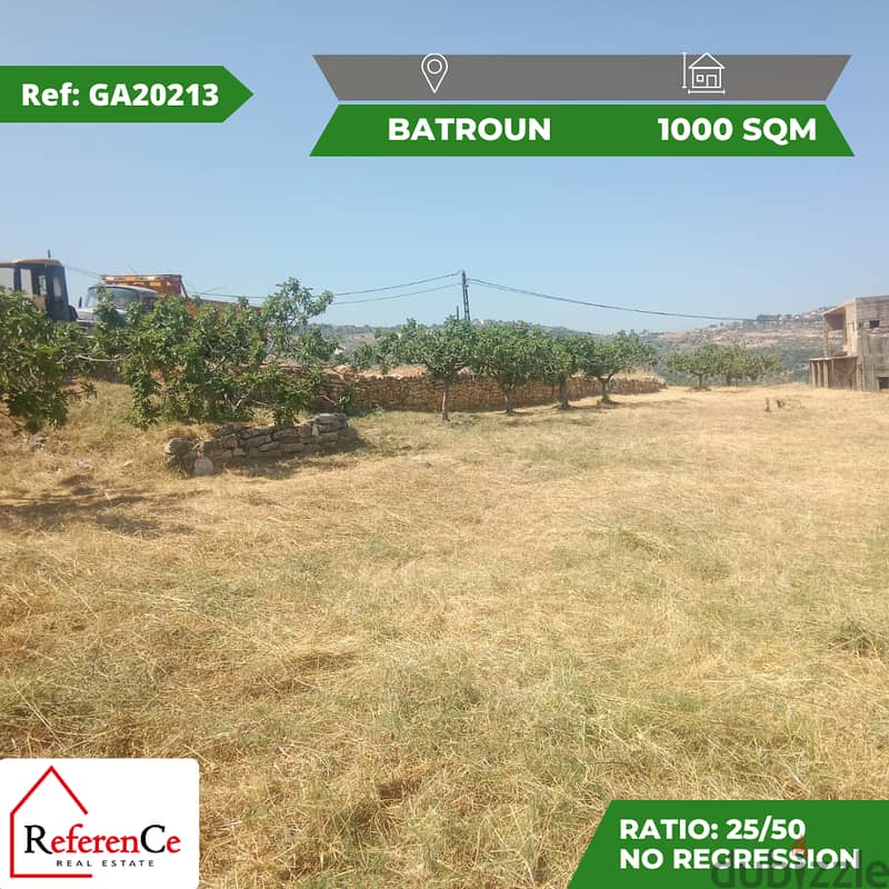 privileged location land in Batroun ارض بموقع مميز في البترون 0