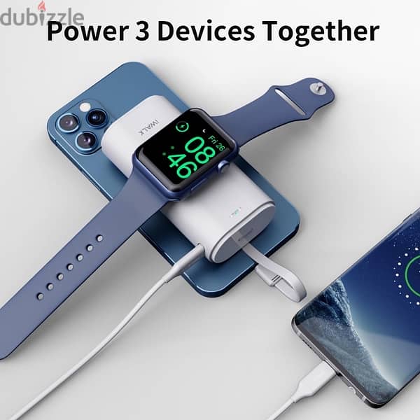 iWALK Portable Apple Watch Charger, 9000mAh Power Bank 3