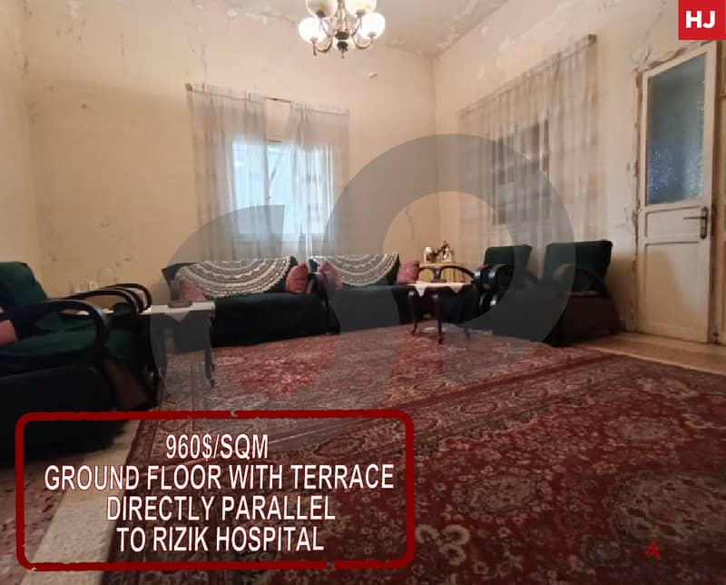 155 sqm ground floor apartment in achrafieh/اشرفية REF#HJ104880 0