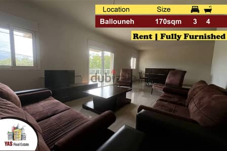 Ballouneh 170m2 | 50m2 Terrace | Rent | Furnished/Equipped | View | KS