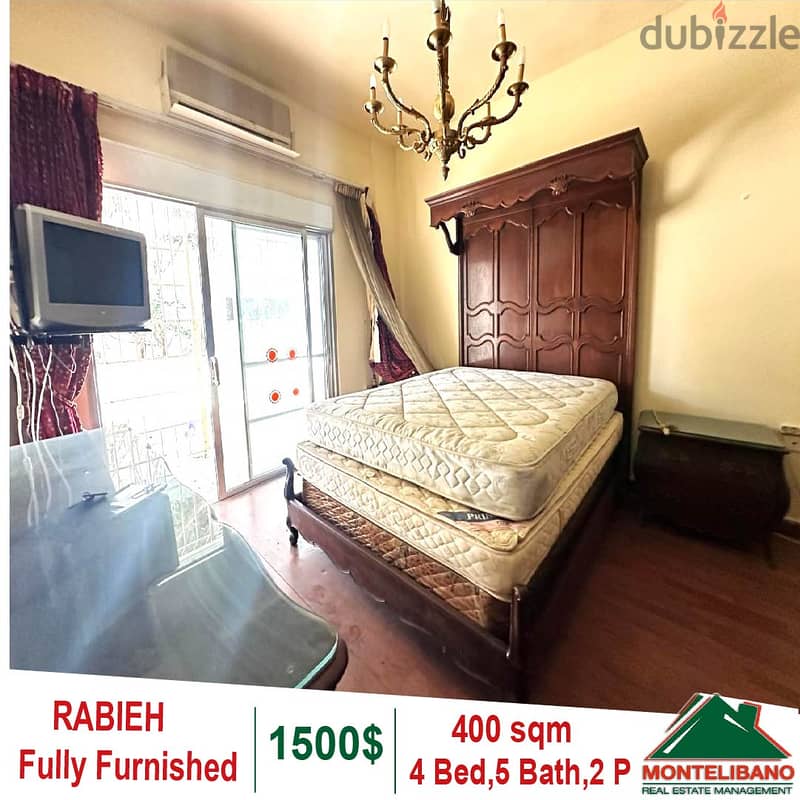 400 sqm Fully Furnished Apartment for rent in Rabieh 1