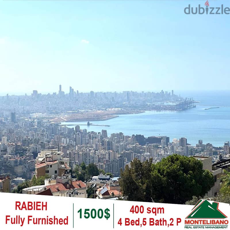 400 sqm Fully Furnished Apartment for rent in Rabieh 2