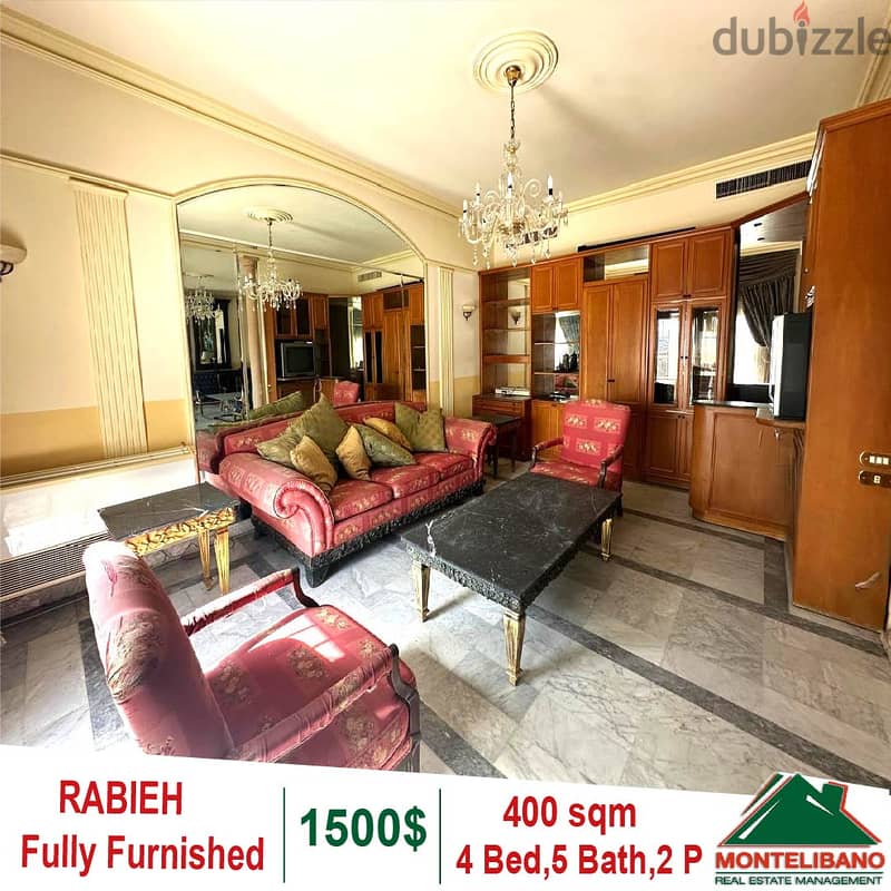 400 sqm Fully Furnished Apartment for rent in Rabieh 5