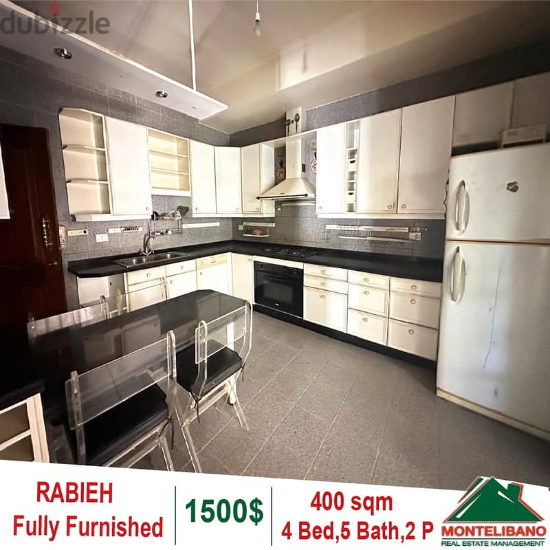 400 sqm Fully Furnished Apartment for rent in Rabieh 7