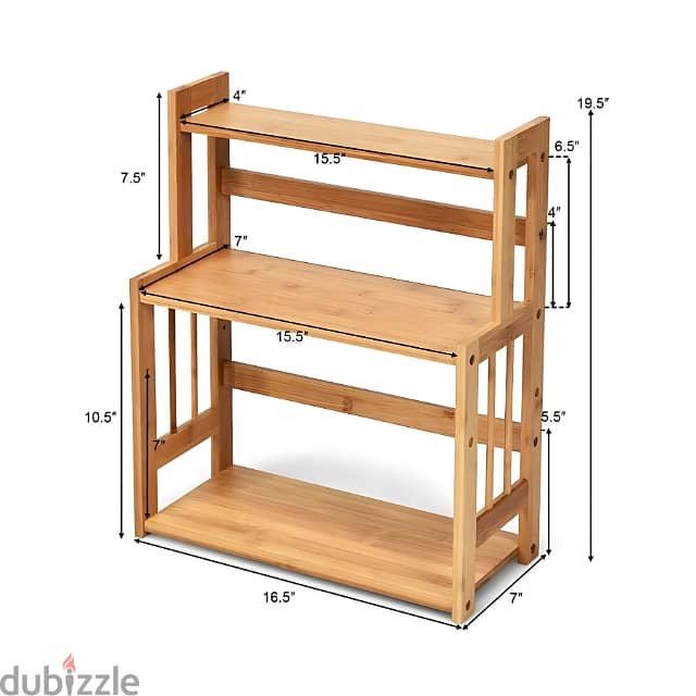 3-Tier Bamboo Spice Rack, Kitchen Jars & Condiment Organizer 5