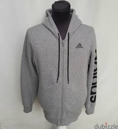 Original "Adidas" Essentials Grey Full Zip Hoodie Size Men's Med/Lar 0