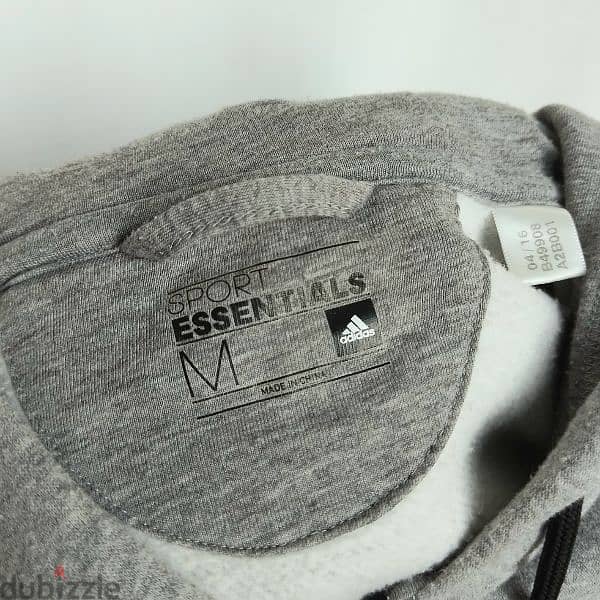 Original "Adidas" Essentials Grey Full Zip Hoodie Size Men's Med/Lar 4