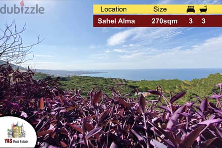 Sahel Alma 270m2 | Stunning View | Flat | Dead End Street | RA |