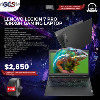 Lenovo Legion 7 Pro 16IRX8H Gaming Laptop