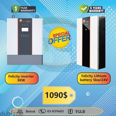 felicity inverter+lithium battery 24/48V