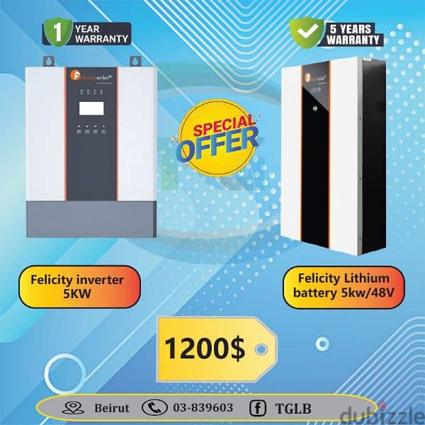 felicity inverter+lithium battery 24/48V 1