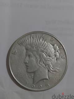 USA One Silver Peace Dollar Coin year 1925. wieght 26.6 grVery special 0