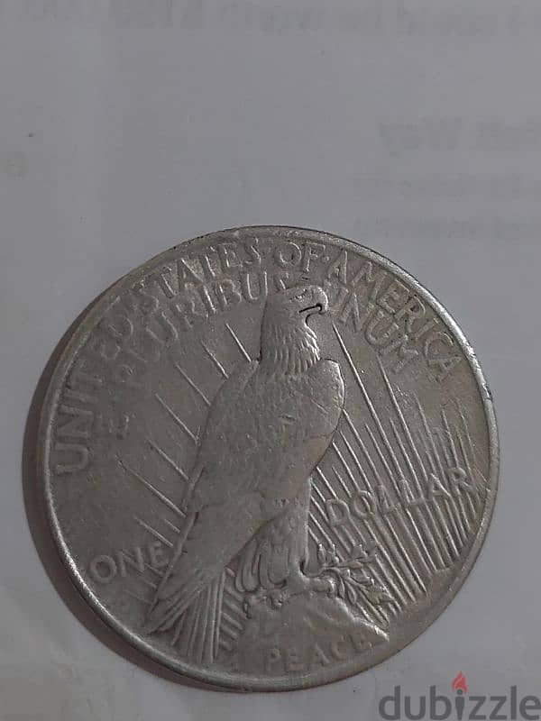 USA One Silver Peace Dollar Coin year 1925. wieght 26.6 grVery special 1