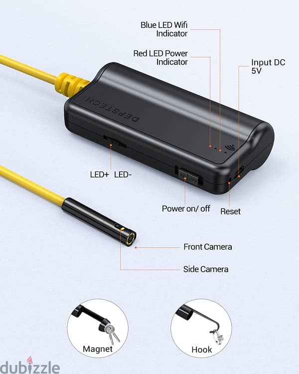 DEPSTECH Dual Lens Wireless Endoscope, 1080P 5M 5