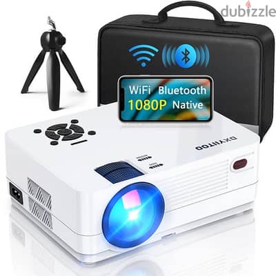 Dxyiitoo Native 1080P Projector with WiFi and Two-Way Bluetooth