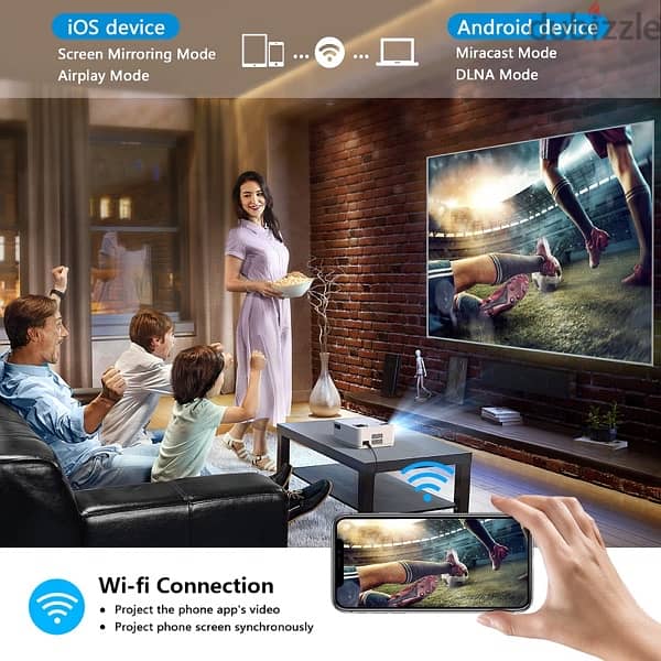 Dxyiitoo Native 1080P Projector with WiFi and Two-Way Bluetooth 5