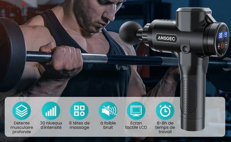 ANSGEC Muscle Massage Gun with 30 Speeds 8 Massage Heads 1