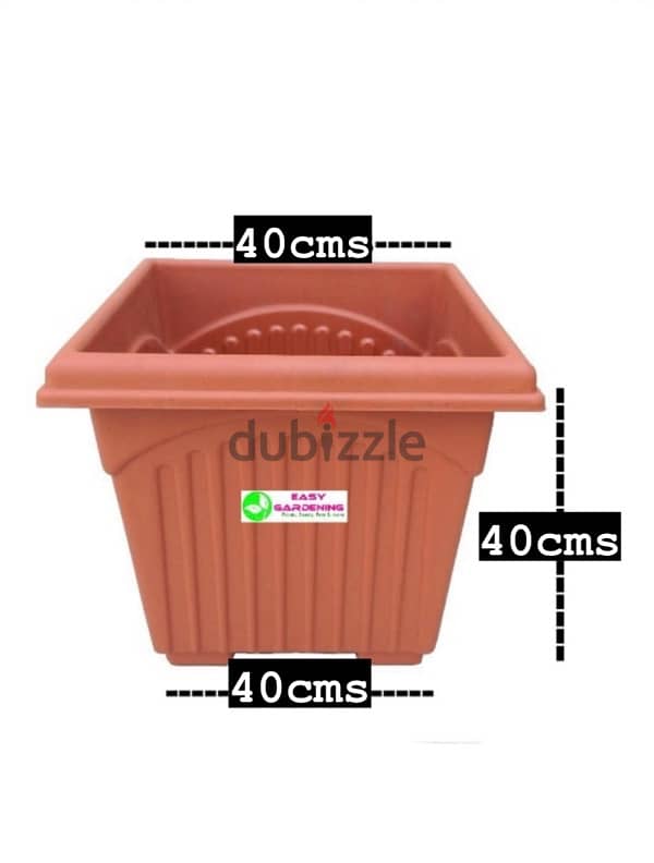 strong plastic square flower plant pot & saucer for sale 2