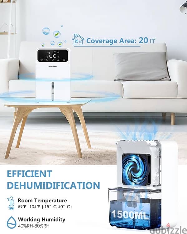 JERVAMNI Quiet Dehumidifier 5