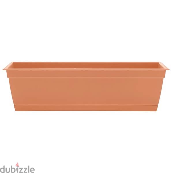 strong plastic rectangle flower plant pot & saucer for sale 1