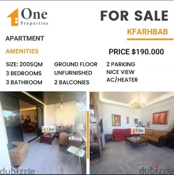 APARTMENT FOR SALE IN KFARHBEB 0