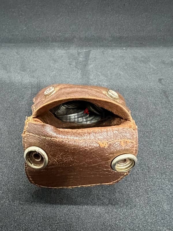 Vintage Leather Coin Pouch with Belt Slot - 1950s + 10 Coins as Gift 3