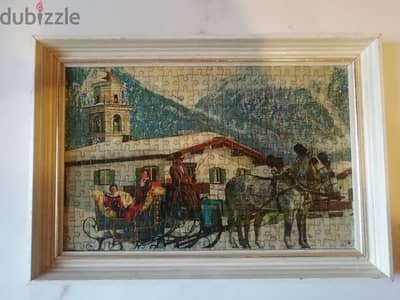 Vintage framed puzzle size 43*30 cm