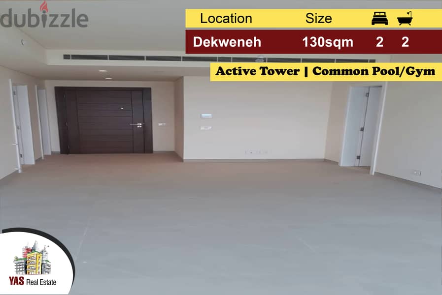 Dekweneh 130m2 | Brand New | Active Tower | Prime Location | PA | 0