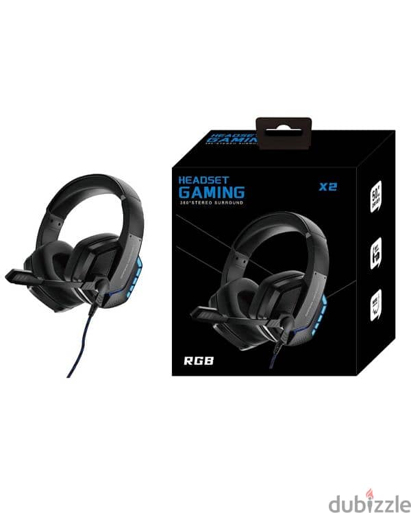 Headset gaming 360⁰ stereo surround,  with mic , RGB 0