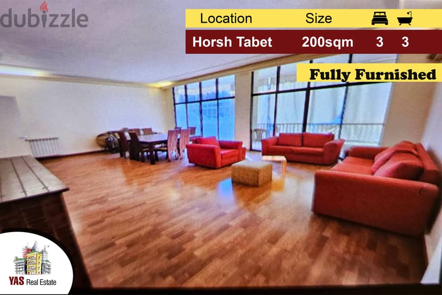 Horsh Tabet 200m2 | Fully Furnished | Prime Location | PA | 0