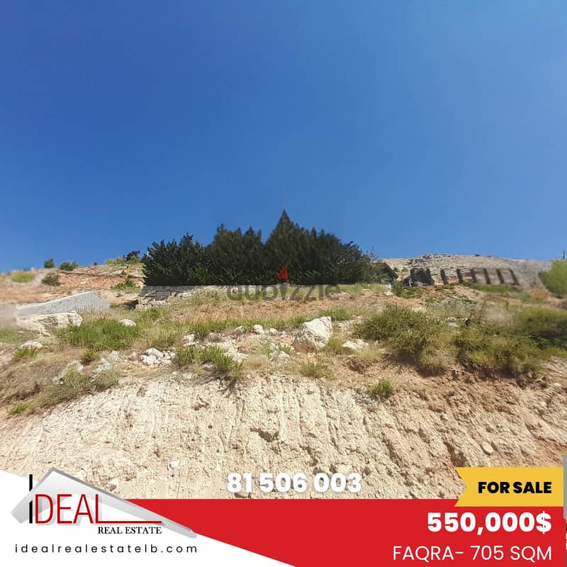 705 sqm Land for sale in faqra REF#CC402 0