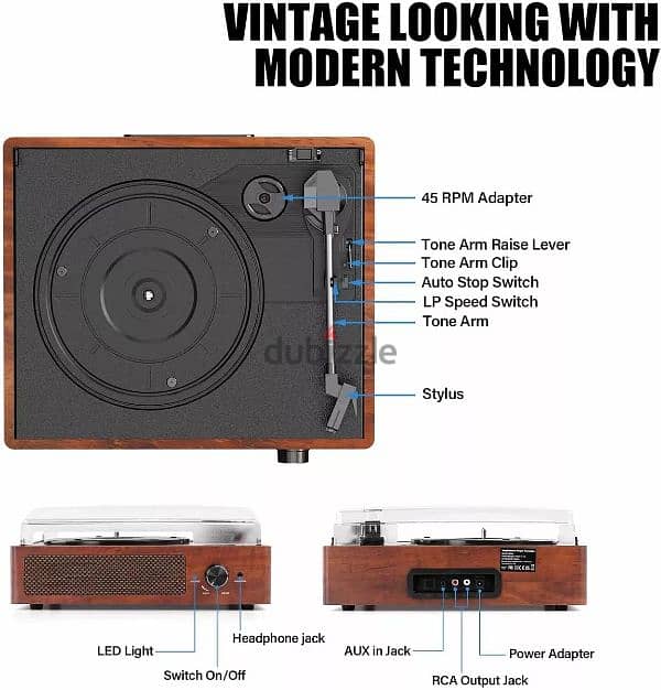 Turntable New Speakers Build In with Bluetooth 1