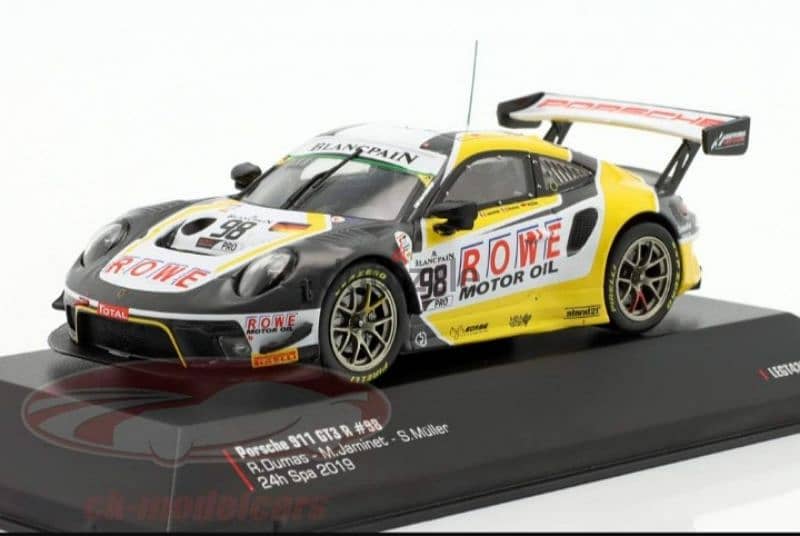 Porsche GT3 R (24h Spa 2019) diecast car model 1;43. 1