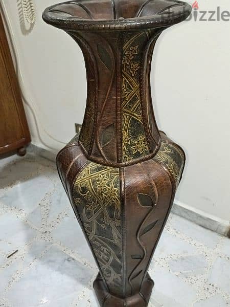 wooden big long vase 2