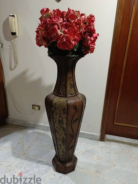 wooden big long vase 4