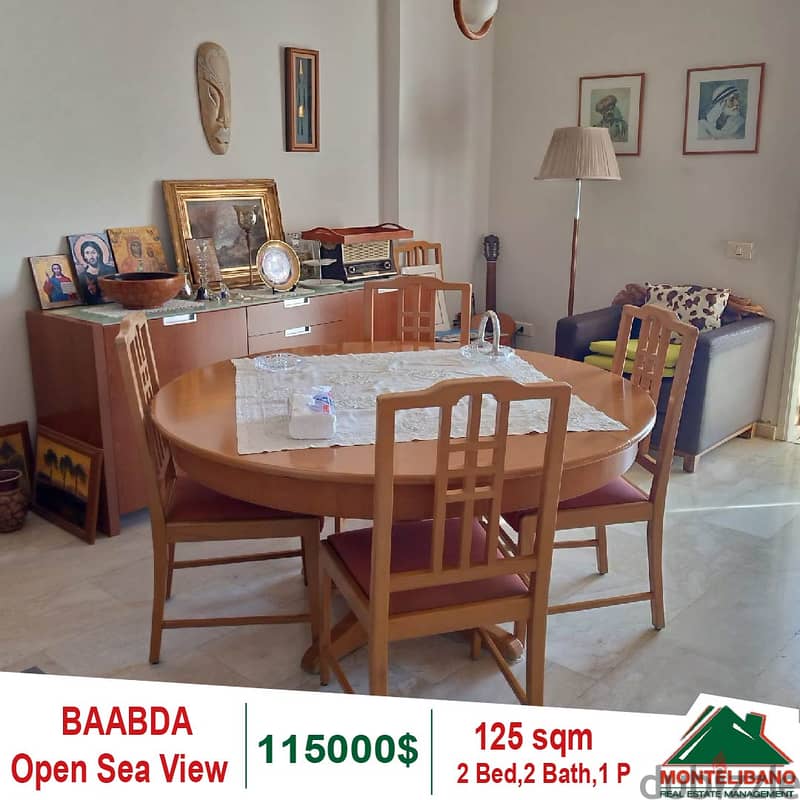 Open sea view apartment for sale in Hadath Baabda 2