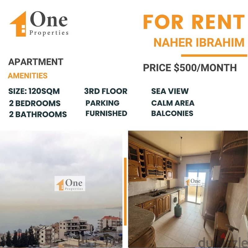 APARTMENT FOR YEARLY RENT IN  NAHR IBRAHIM 0