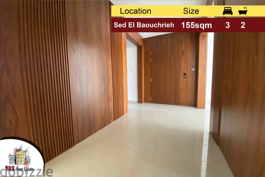 Sed El Baouchrieh 155m2 | New | High End | Prime Location | PA | 0