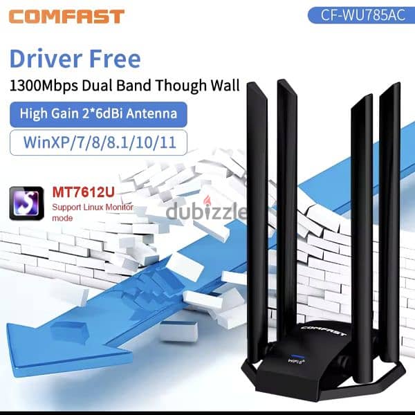 Comfast 1300Mbps Wi-Fi Adaptador 0