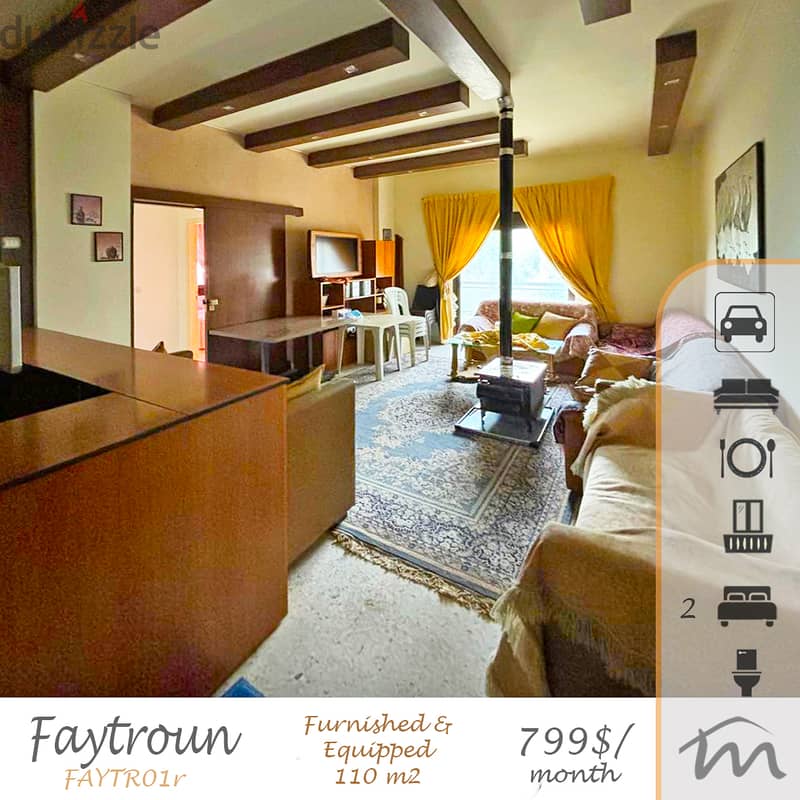 Faytroun | Furnished/Equipped 110m² | Prime Location | Balcony | View 0