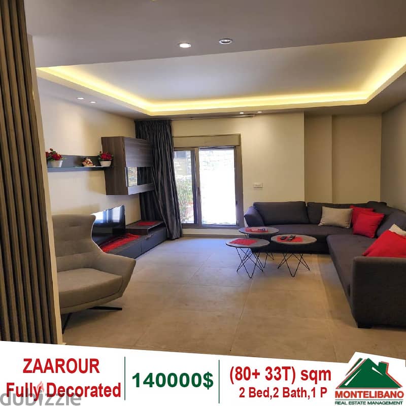 Fully decorated apartment for sale in Zaarour 0