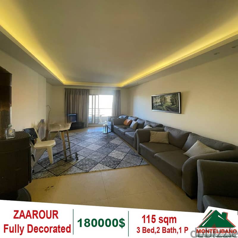 Fully Decorated Apartment for sale in Zaarour!! 0