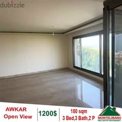 180 Sqm Apartment in Awkar With Open View 0