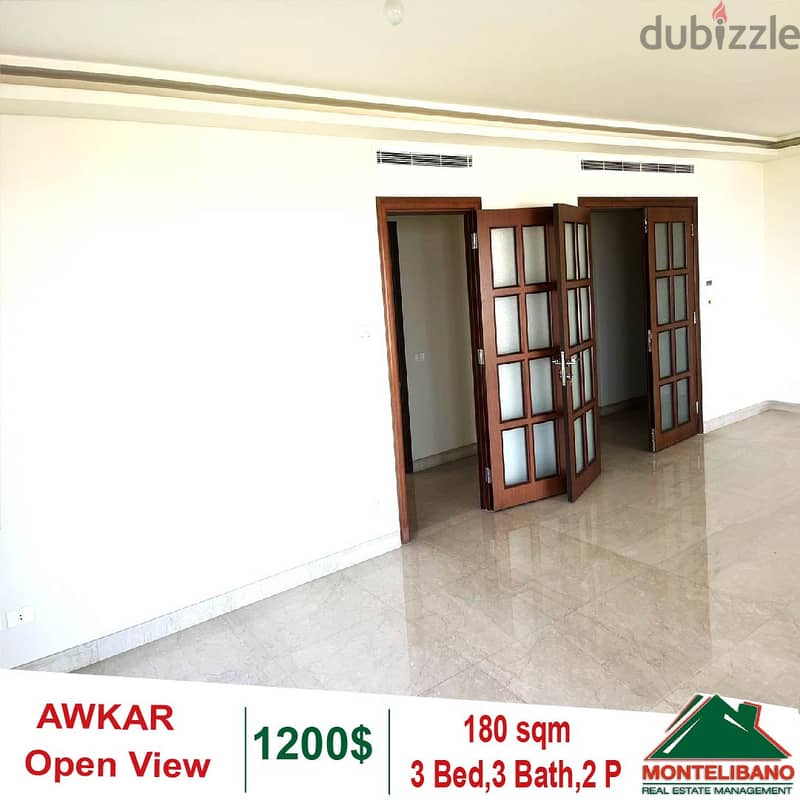 180 Sqm Apartment in Awkar With Open View 1