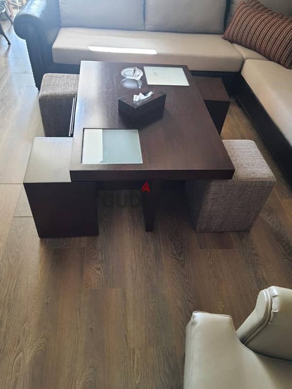 MDF wood TV unit and table 1